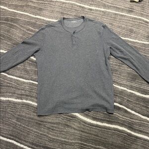 Merona Long Sleeve Gray Henley Shirt